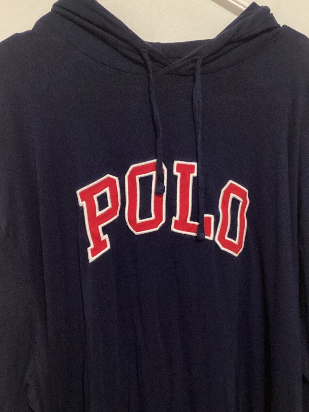 Polo Ralph Lauren 3XL Hoodie Spell Out Big Tall Navy Red Hooded